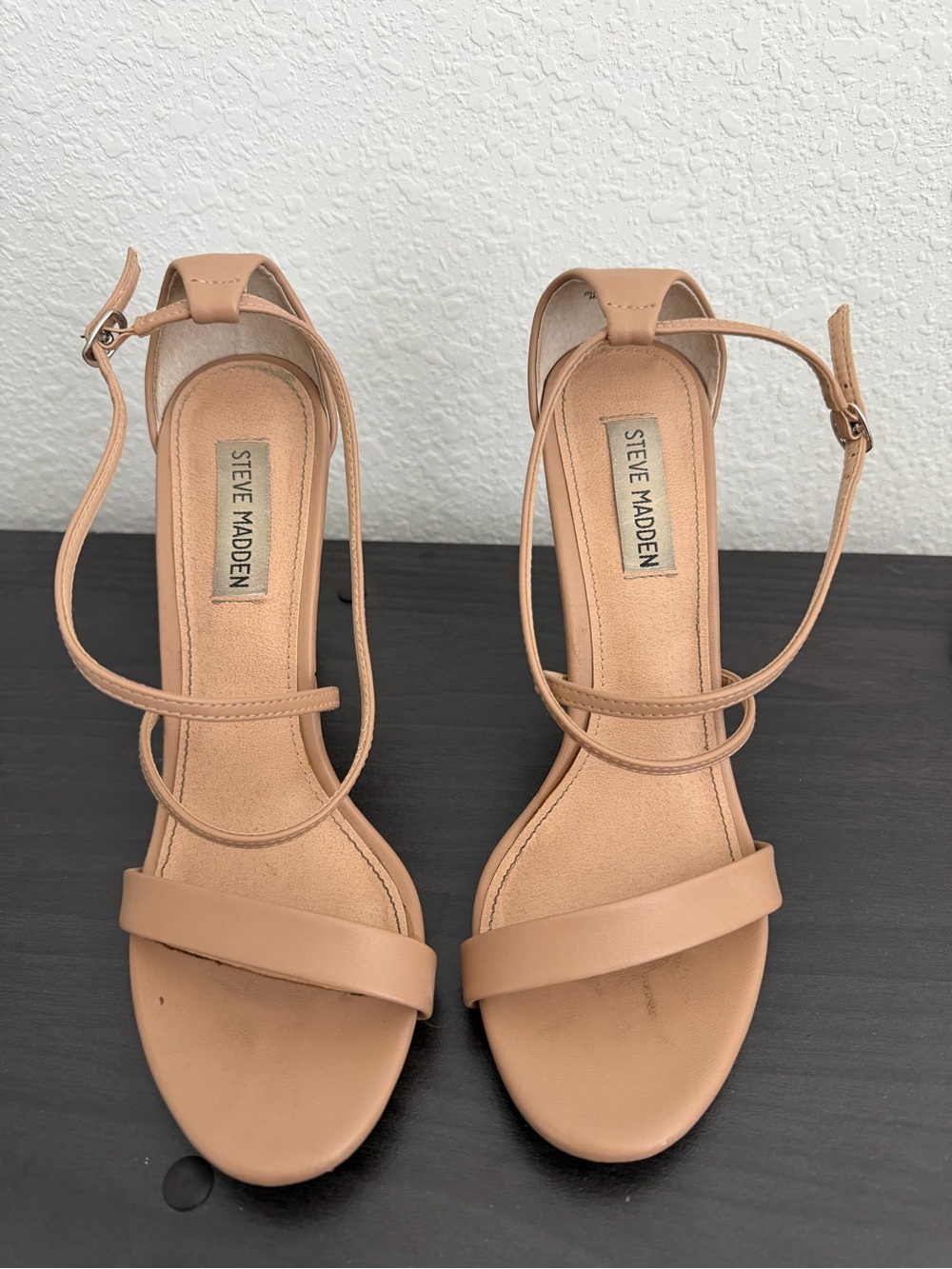 Steve Madden Tan/Nude Strappy Ankle-Buckle Heels